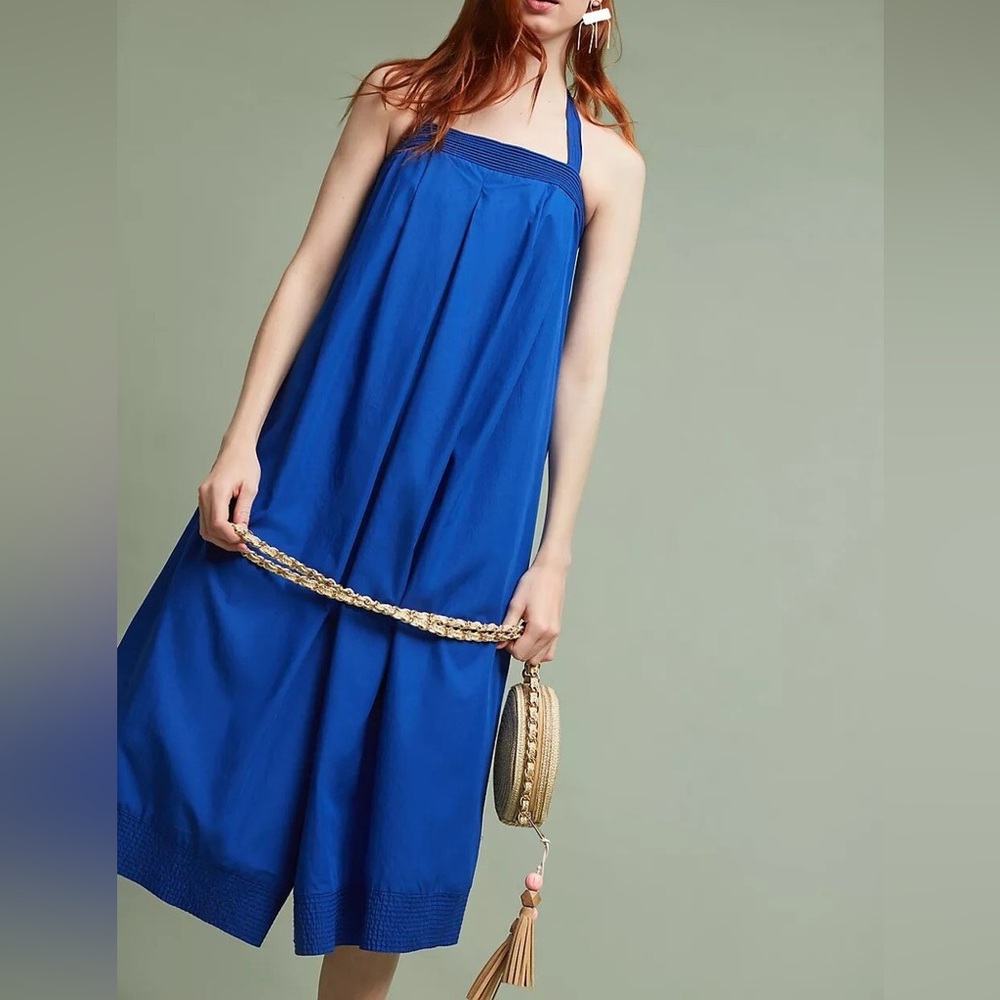 Anthropologie Hei Hei Sunward Jumpsuit in Blue Halter Wide Leg